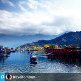 #Repost from @traveltomtom

A shikara ride around Dal Lake in Kashmir is a colorful one in Autumn! It can get cold, but the provided blanket keeps you warm.  Its so peaceful and relaxing that you might fall asleep! ????
#lifeinkashmir